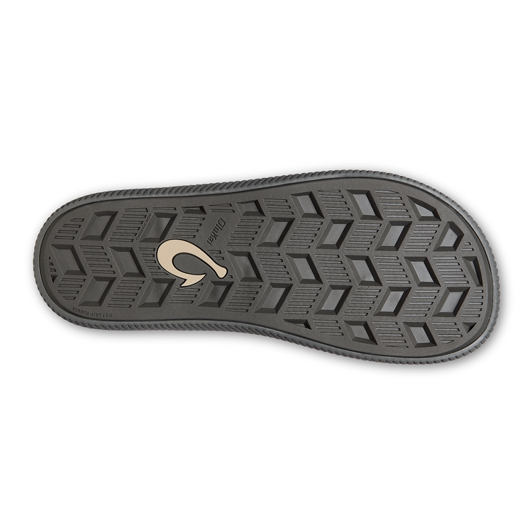 OluKai Men's Ulele Flip-Flops Dark Shadow / Black