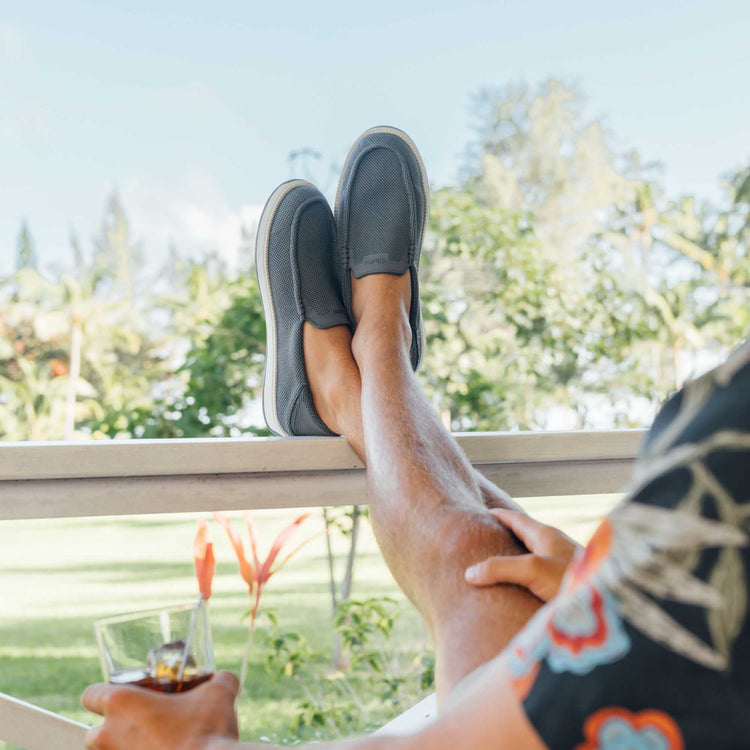 OluKai Men's Kakaha Mesh Slip-On Sneakers Rock