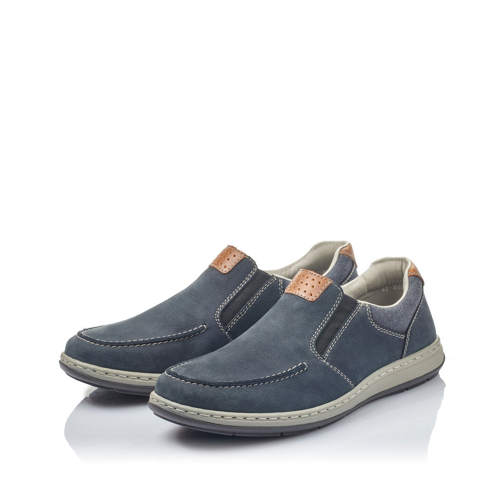 Rieker Men's 17360 Shoes Blue Leather