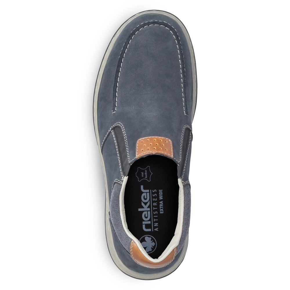 Rieker Men's 17360 Shoes Blue Leather