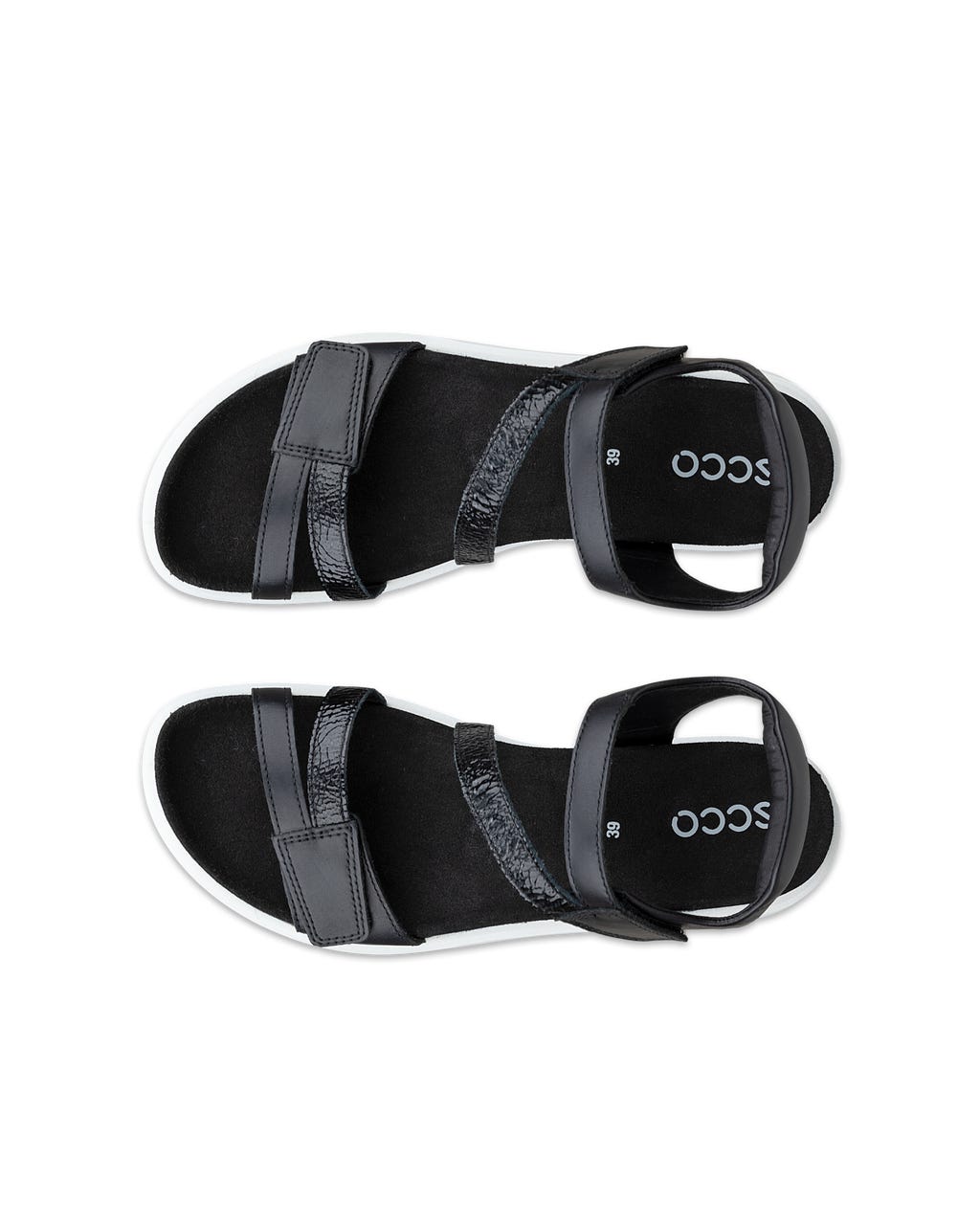 ECCO Women's Soft Sandals 3-Strap Black