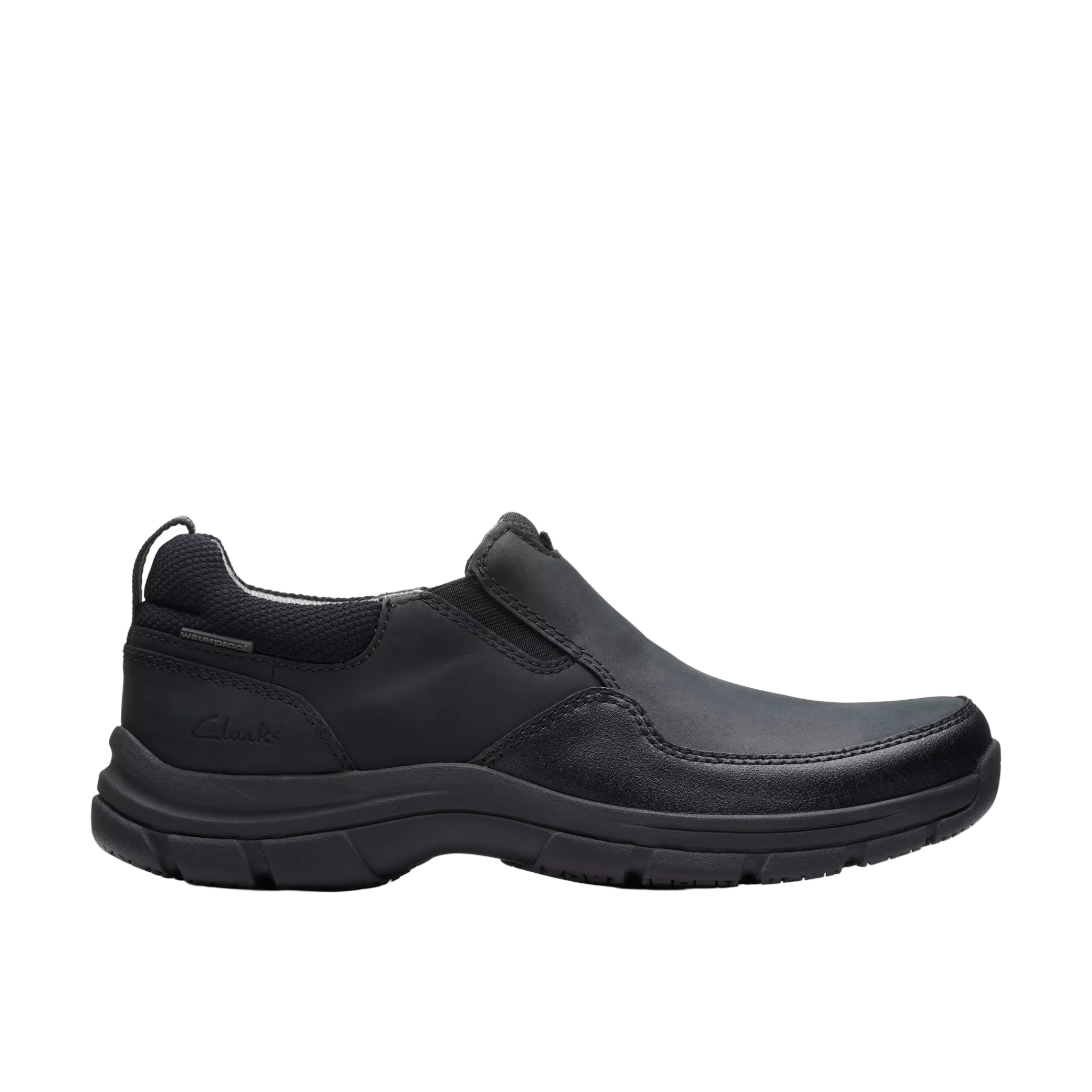 Clarks Men's Walpath Step Casual Shoes Black Leather