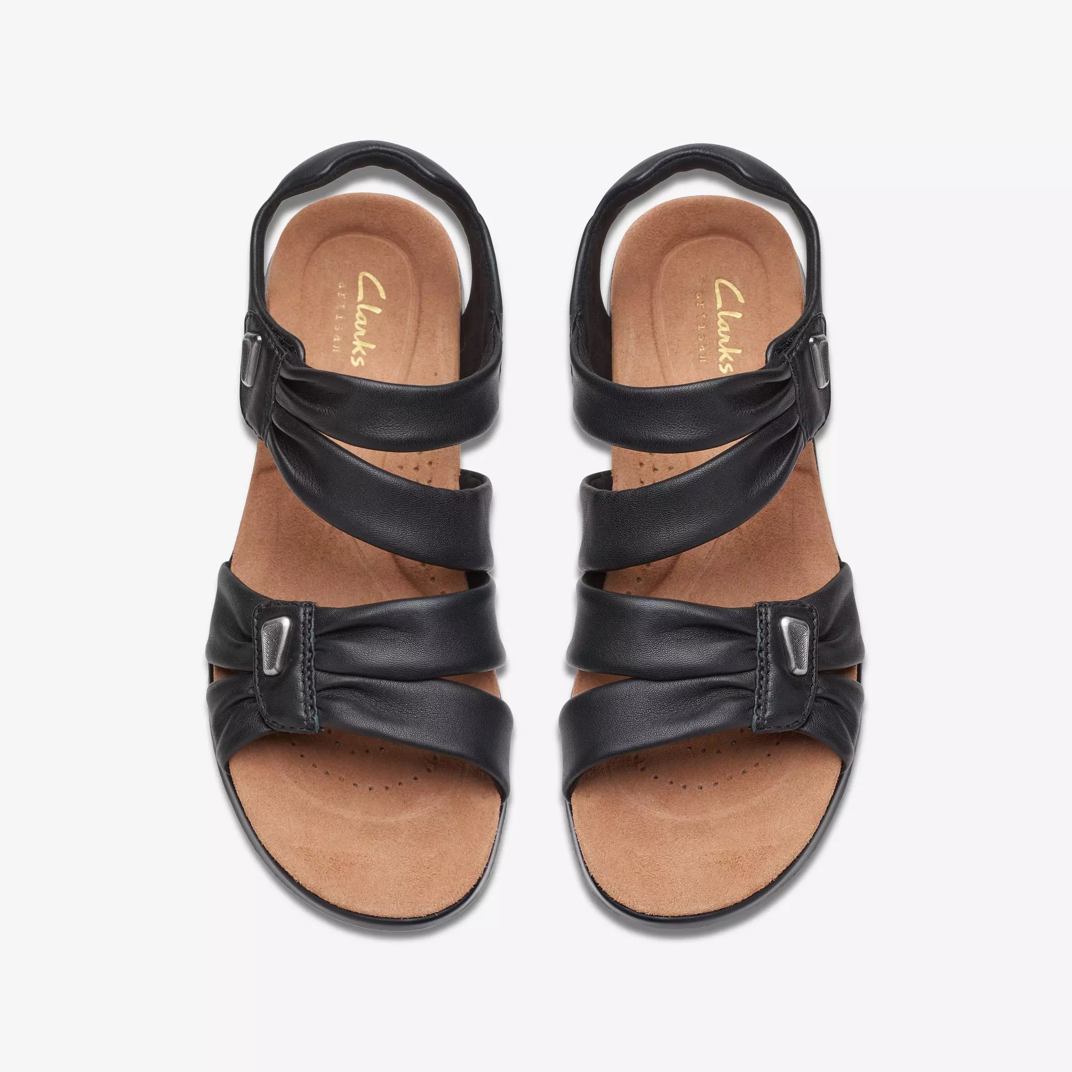 Clarks Women's Kitly Ave Sandals Black Leather