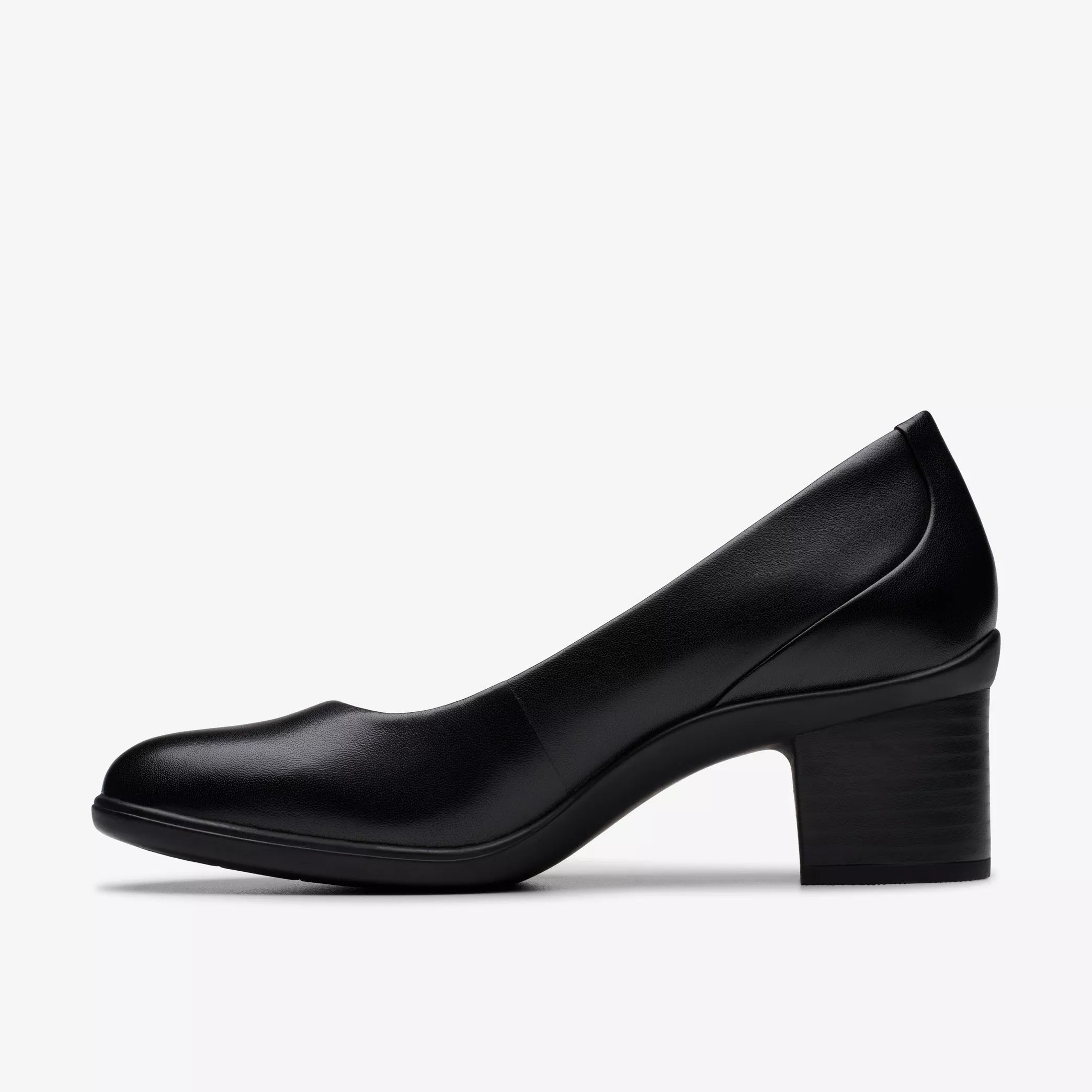 Clarks Women's Shaya Poppy Heels Black Leather