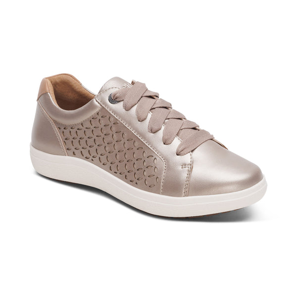 Aetrex Women's Courtney White Gold Cutout