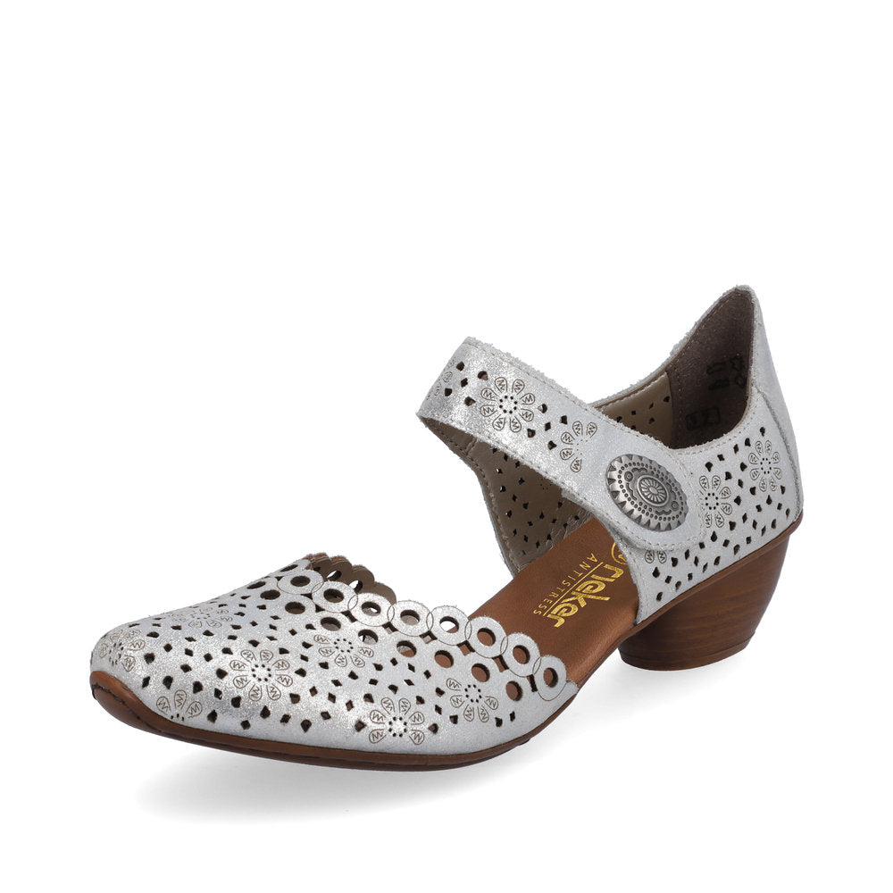Rieker Women's 43753-90 Heel Silver/Platinum