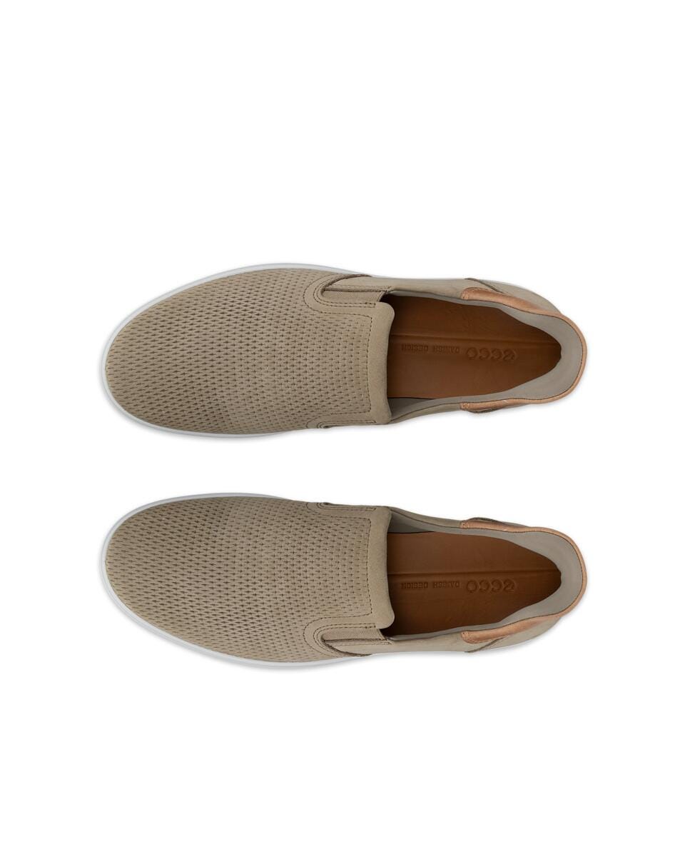 ECCO Men's Soft 7 M Easy Slip Sneakers Nutmeg Brown / Cashmere