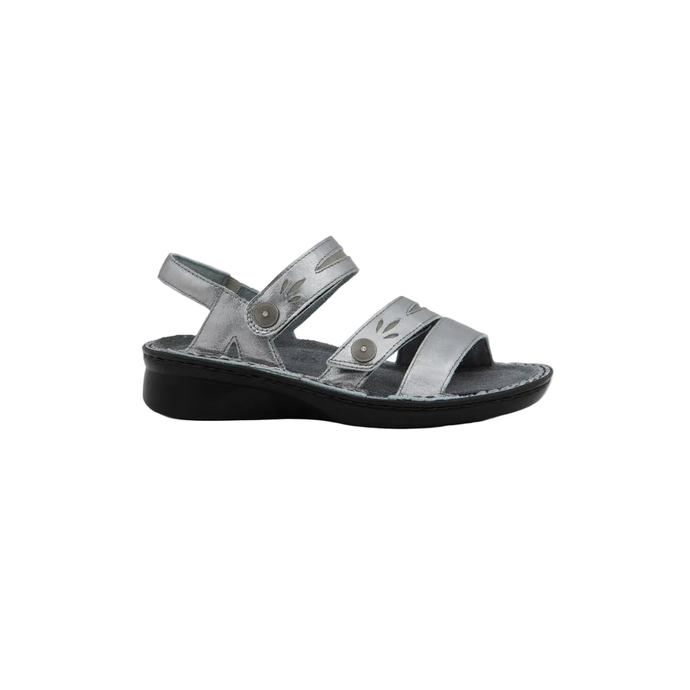 Naot Women's Cadence Sandals Titanium Leather / Dark Pewter Leather
