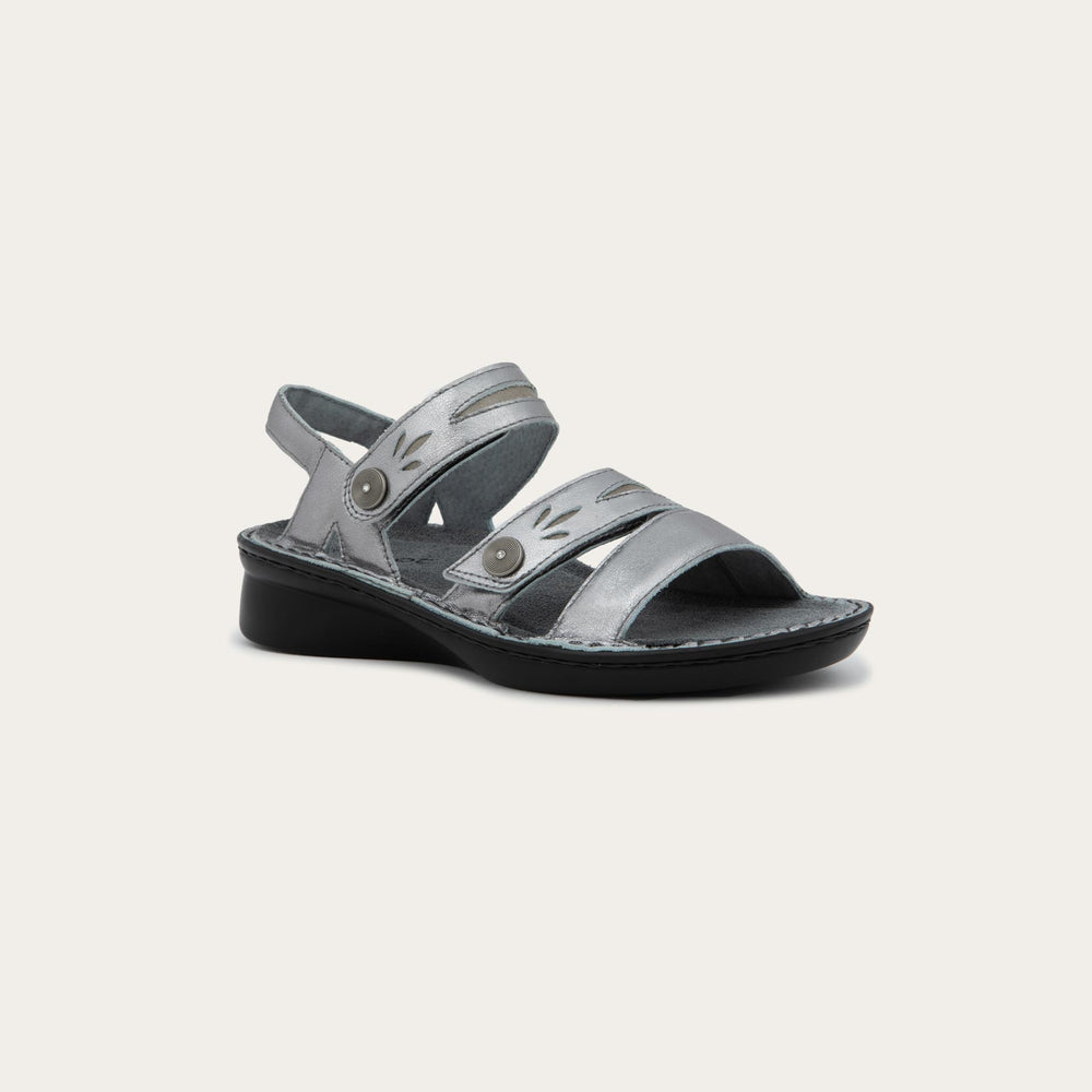 Naot Women's Cadence Sandals Titanium Leather / Dark Pewter Leather