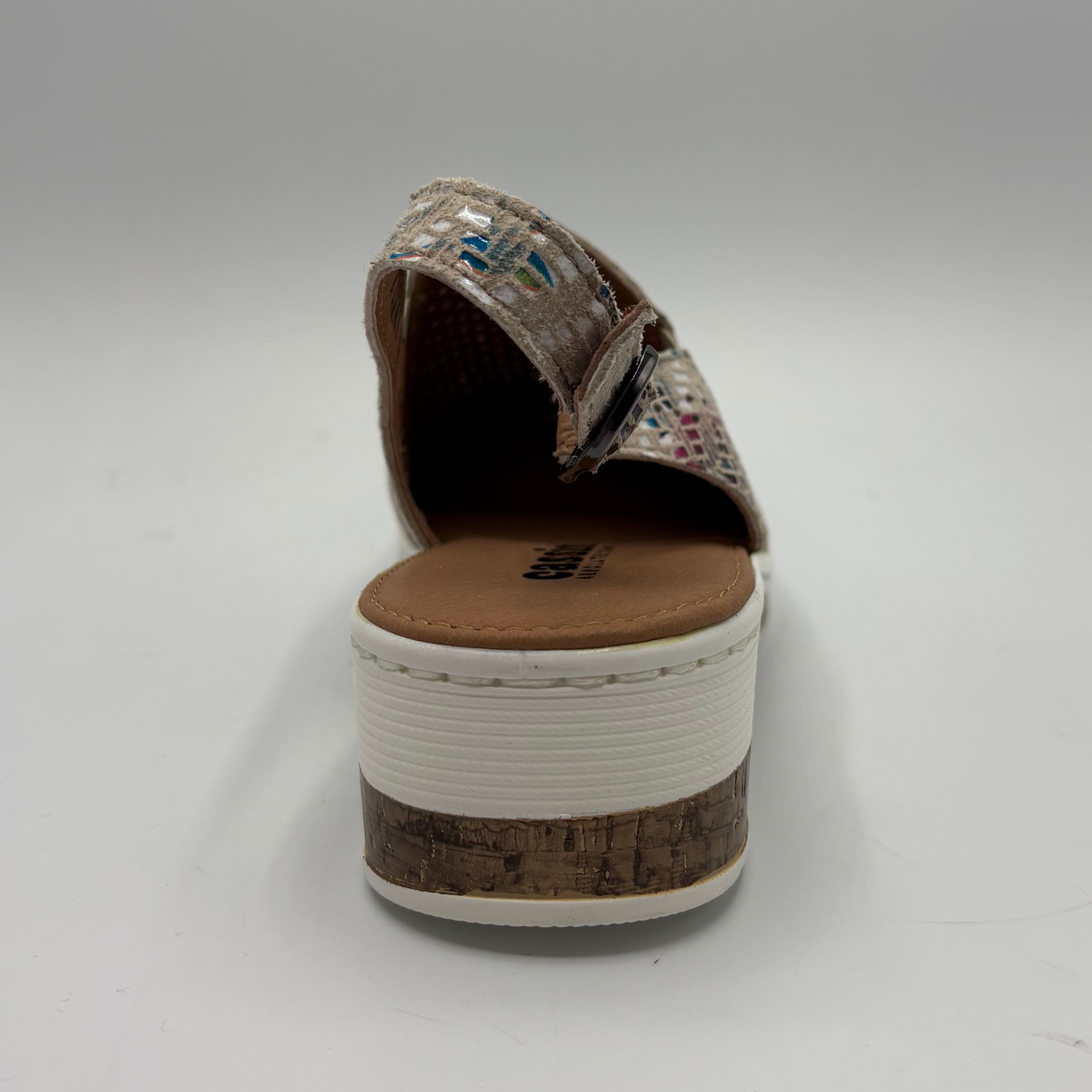 Cassini Women's Mammy Slingback Shoes Cream Zigzag