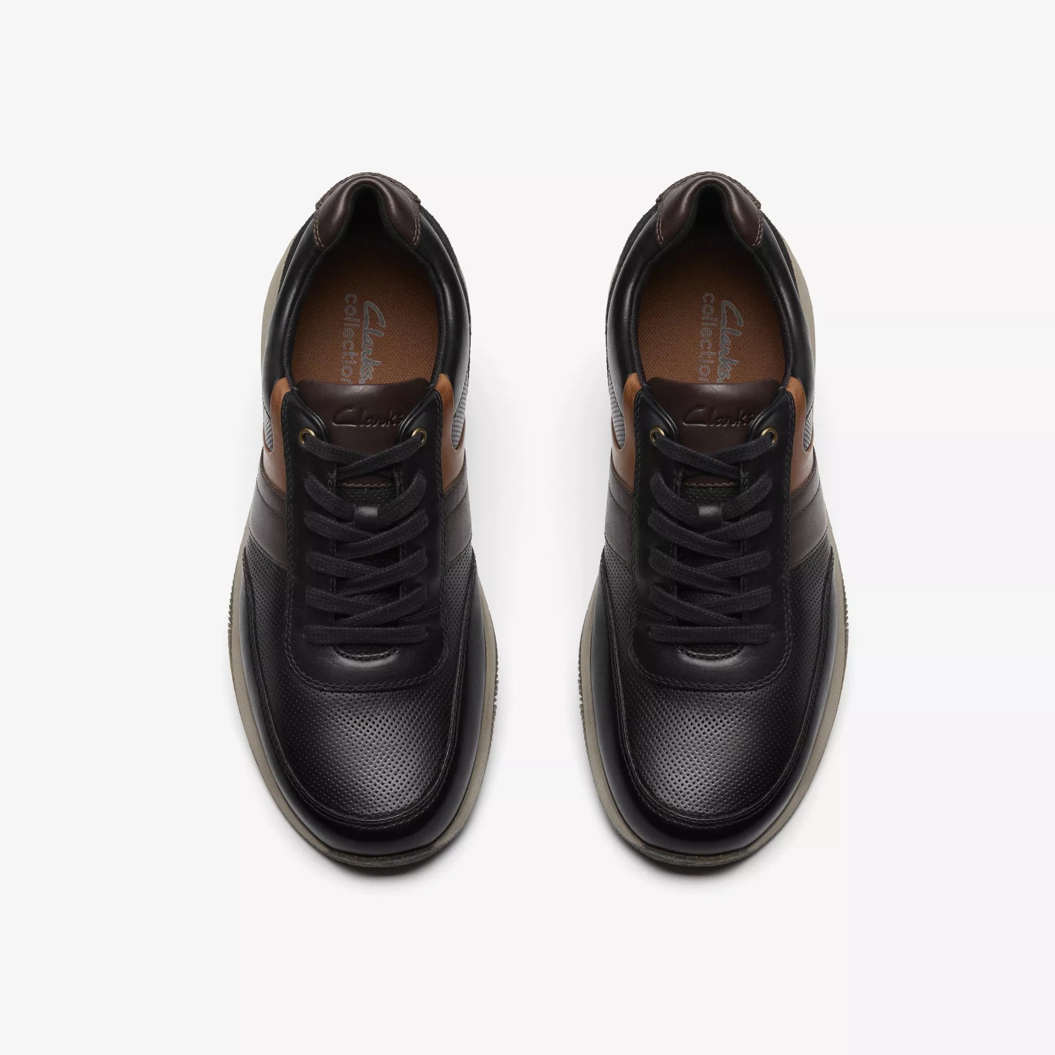 Clarks Men's Townview Casual Shoes Black Leather