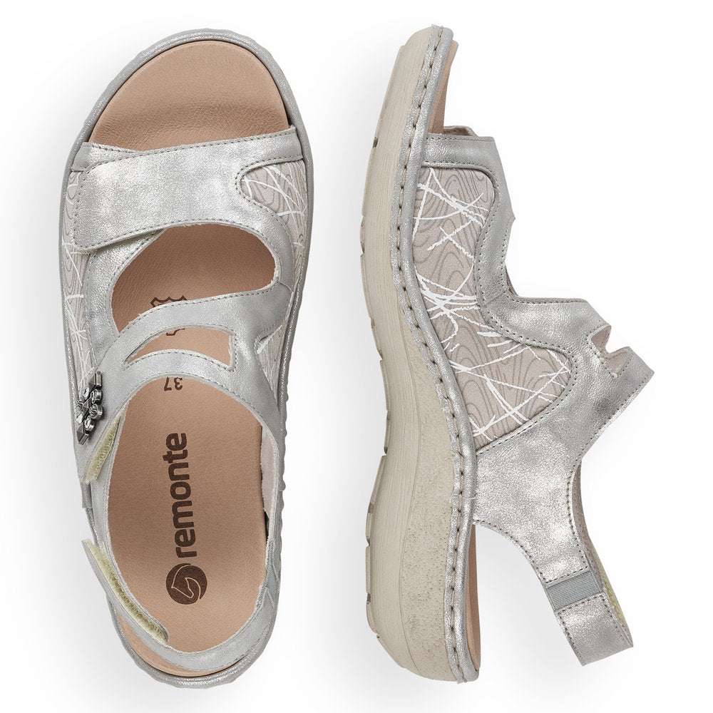 Remonte Women's D7647-40 Sandals Grey Combination