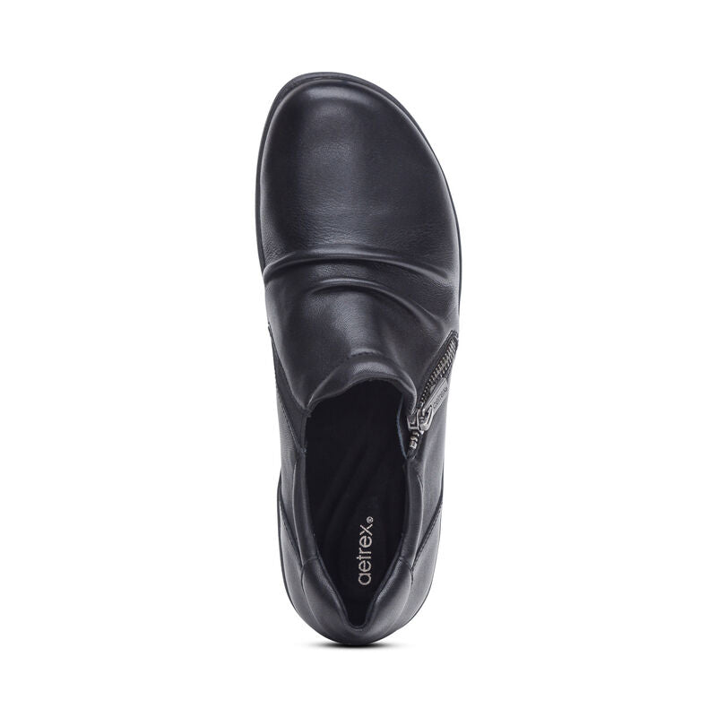 Aetrex Women's Katie Zip slip-On Casual Shoe Wide Black