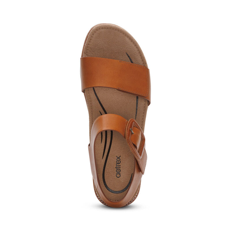 Aetrex Women's Claire Sandal Cognac
