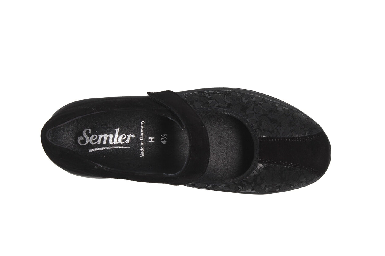 Semler Women's Greta Ballerina Mary Jane Black