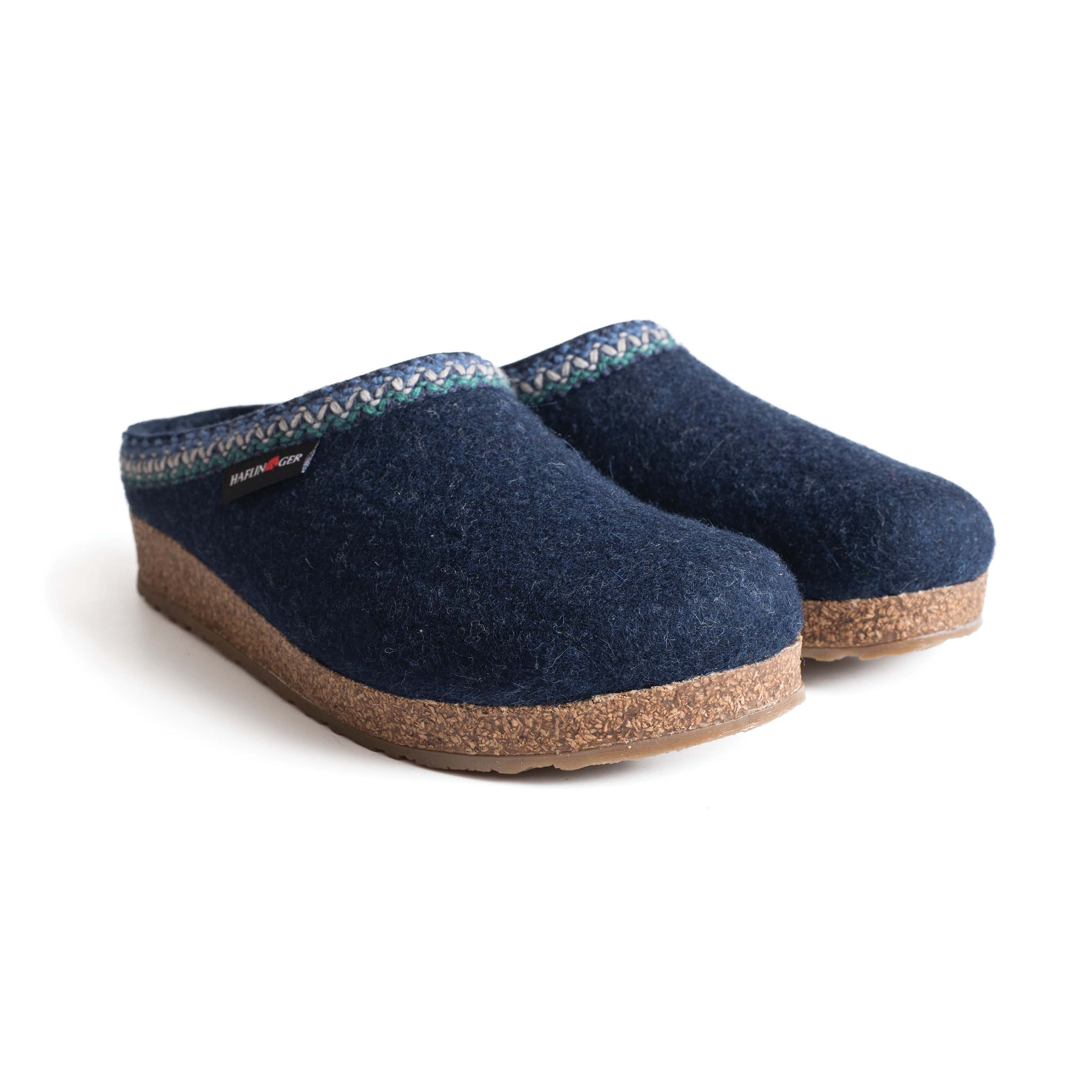 Haflinger Grizzly Zigzag Slippers Captain's Blue