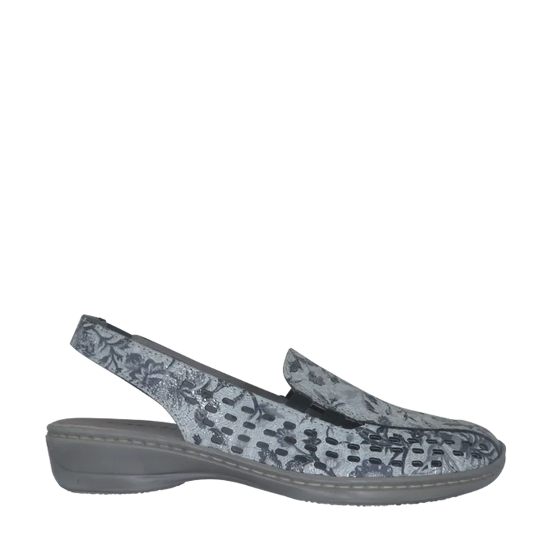 Cassini Women's Mot Slingback Loafers- Bone/ Zigzag