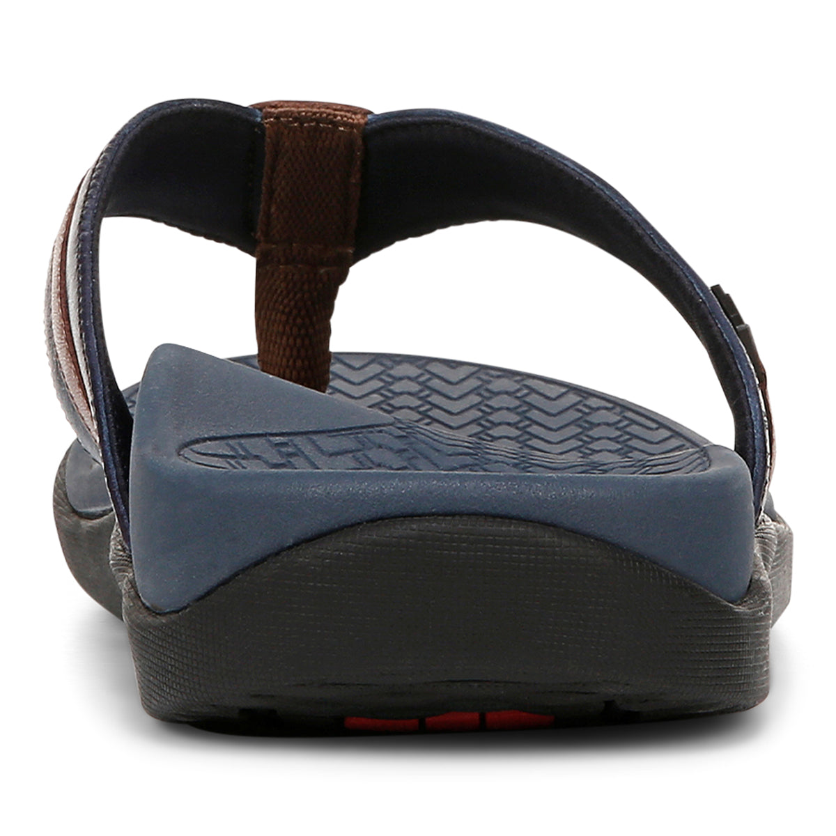 Vionic Men's Tide II Sandal Navy/Brown Leather
