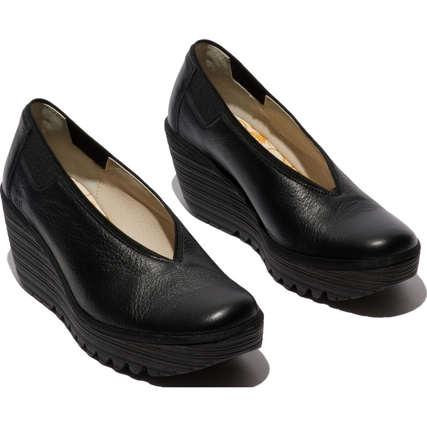 Fly London Women's YOZA438Fly Wedge Shoes Black