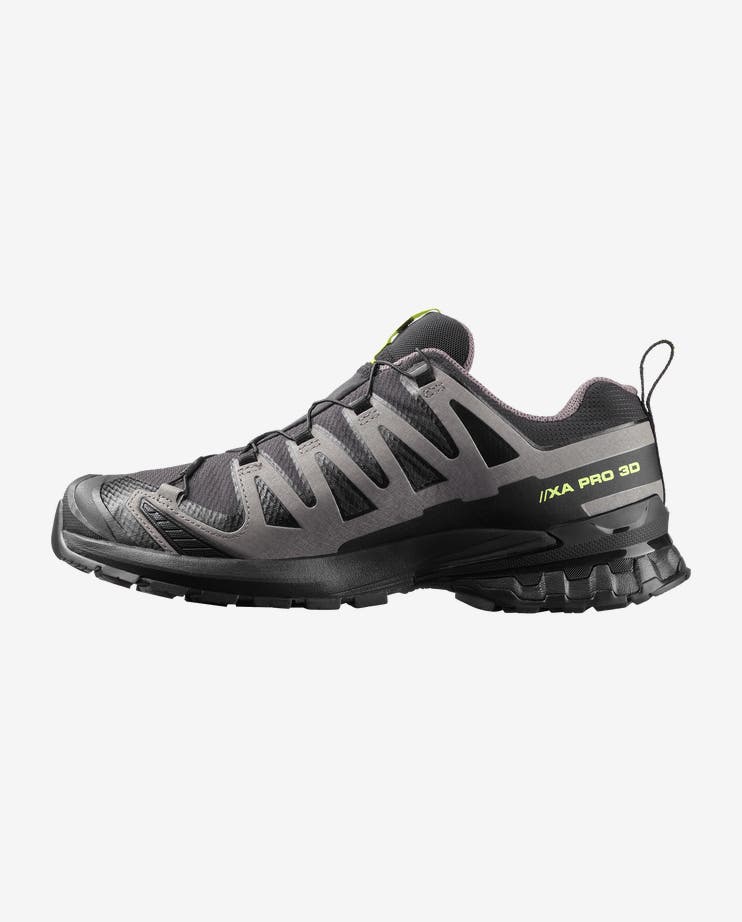 Salomon Men's XA PRO 3D V9 WIDE GTX Black / Dark Gull Gray / Acid Lime