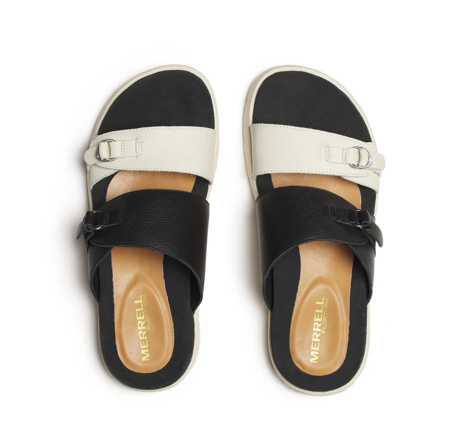 Merrell Women's Fleur Leather Slide Sandals Black Stucco
