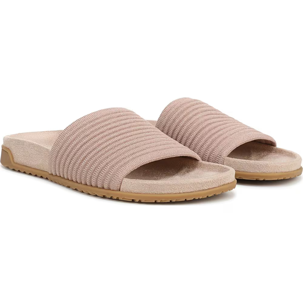 Vionic Women's Evie Knit Slide Sandal Rugby Tan Gold