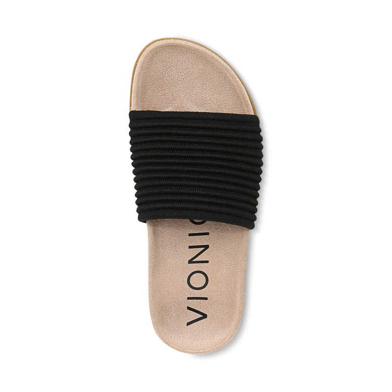 Vionic Women's Evie Knit Slide Sandal Black