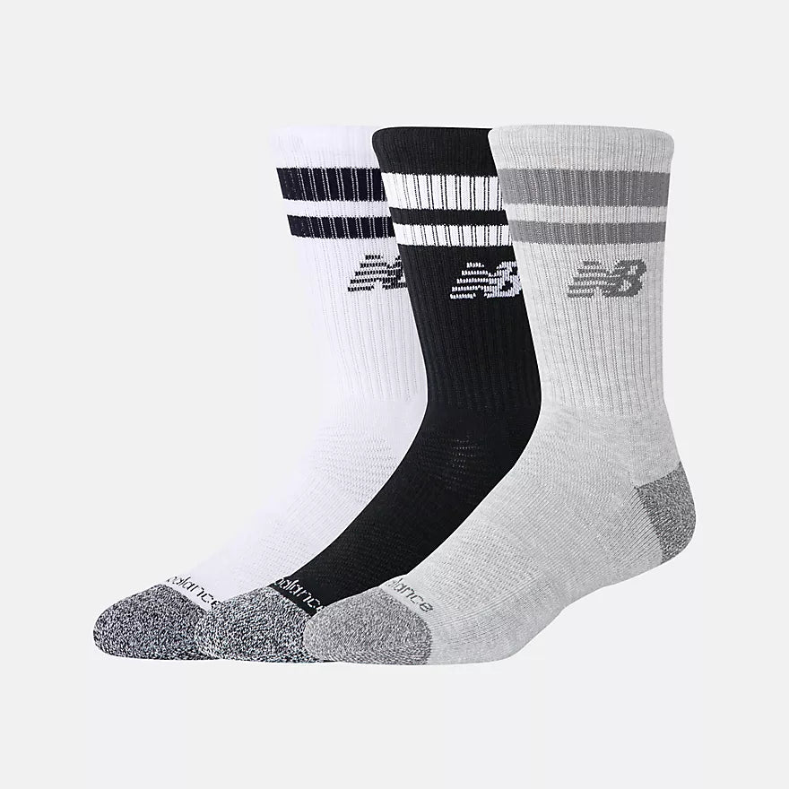 New Balance Active Lifestyle Striped Crew Socks 3 Pack