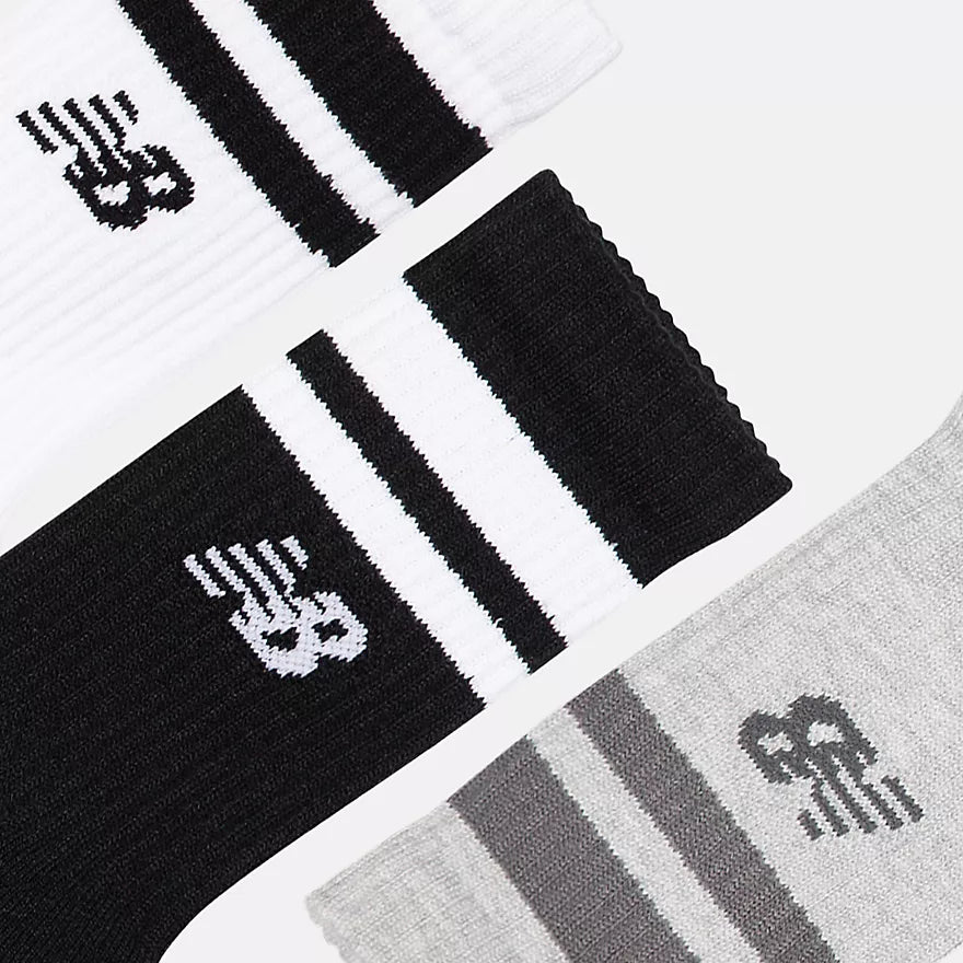 New Balance Active Lifestyle Striped Crew Socks 3 Pack