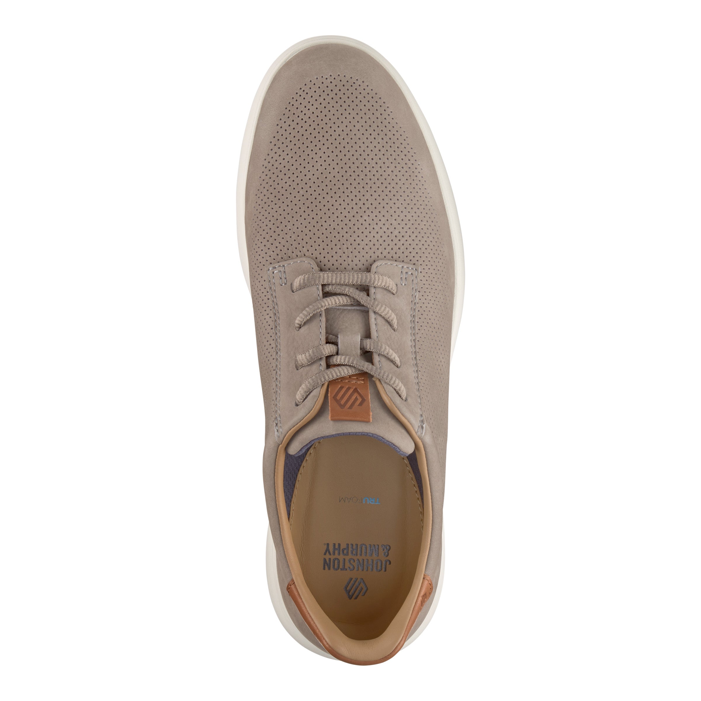 Johnston & Murphy Ackerson Perfed Plain Toe Shoes Gray Nubuck
