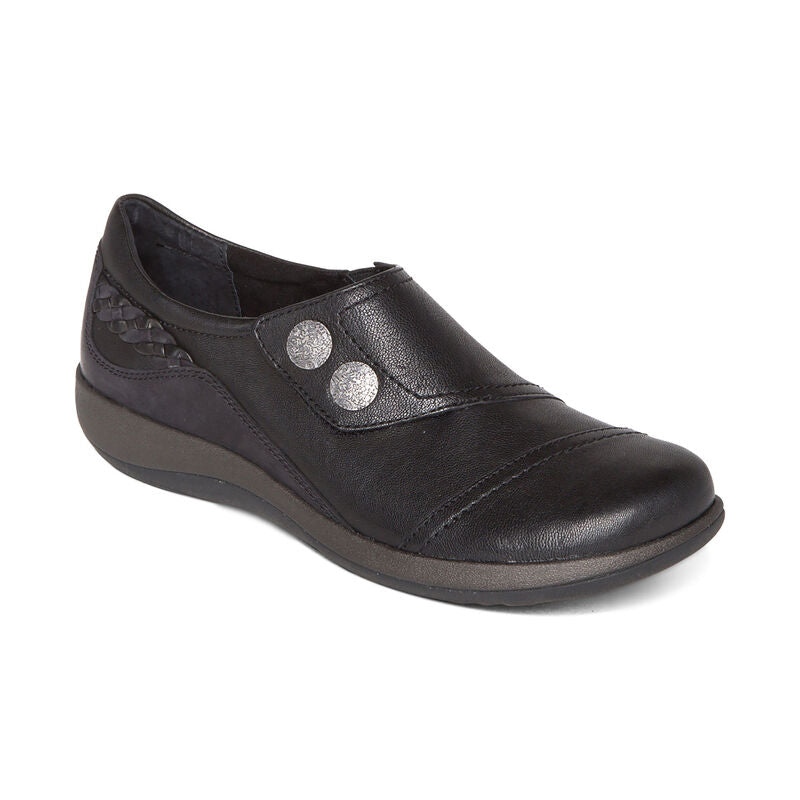 Aetrex Women's Karina Monk Strap Casual Shoe Black
