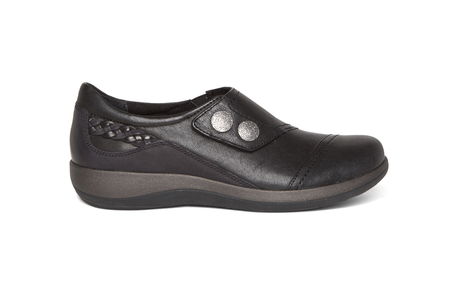 Aetrex Women's Karina Monk Strap Casual Shoe Black