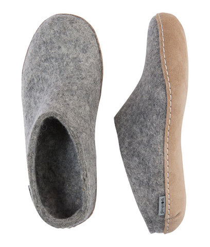 Glerups Slip-On Slippers Grey Leather