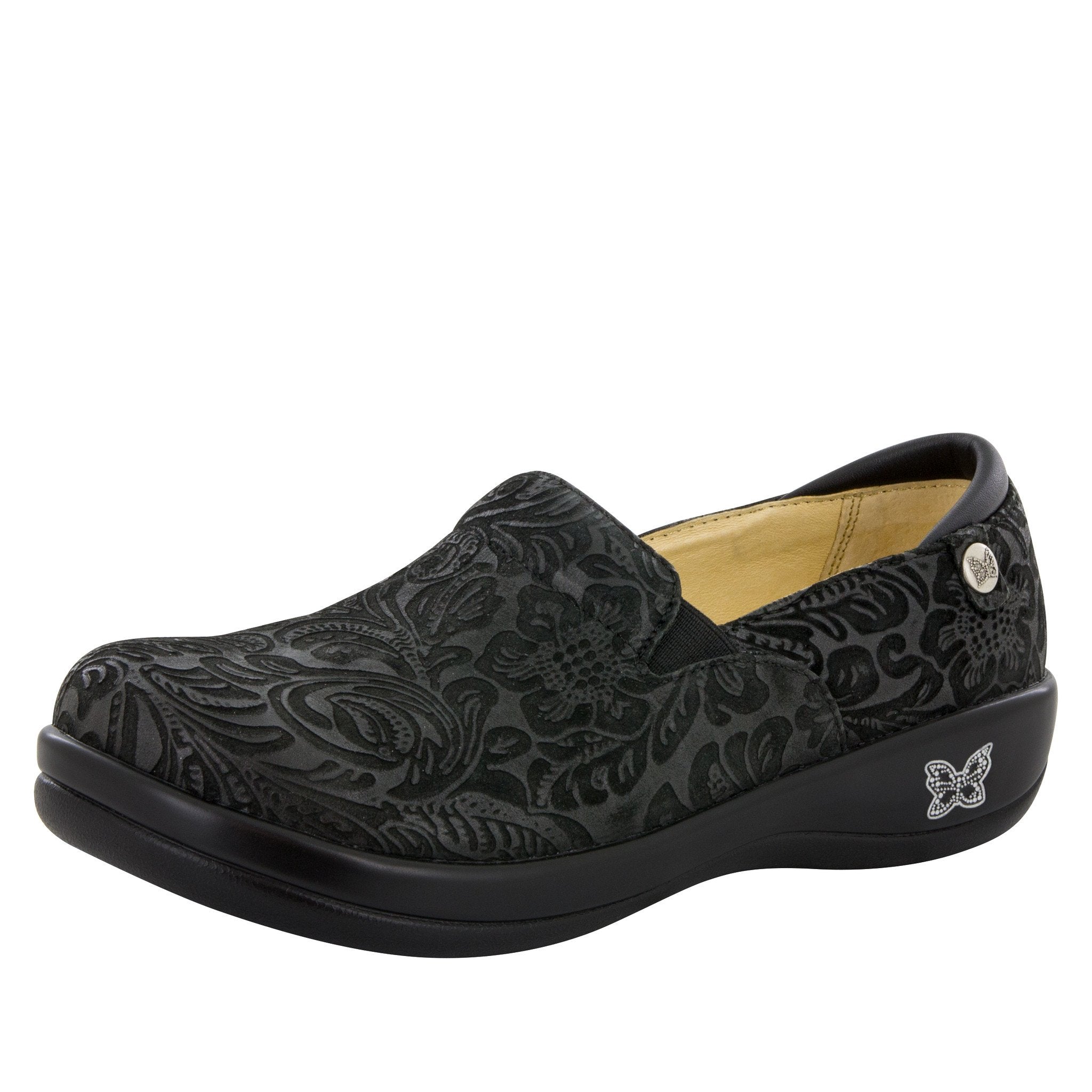 Alegria Keli Casual Shoes Black Embossed Paisley