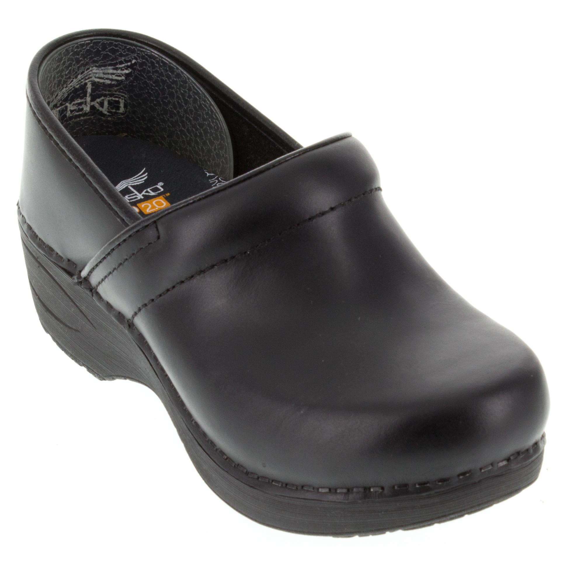 Dansko Women's XP 2.0 Clogs Black Pull Up Leather Wide