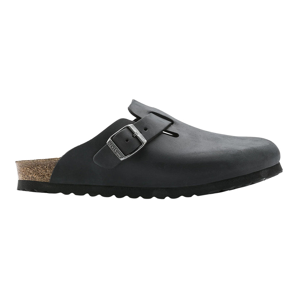 Birkenstock Boston Oiled Leather Clogs Black