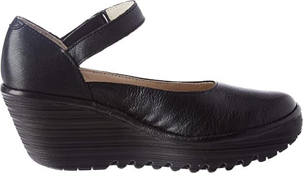 Fly London Women's YAW0345FLY Wedge Pump Mousse Black