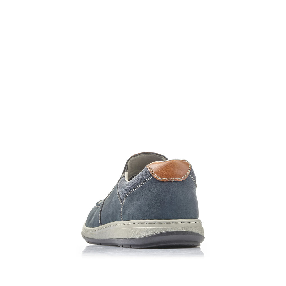 Rieker Men's 17360 Shoes Blue Leather