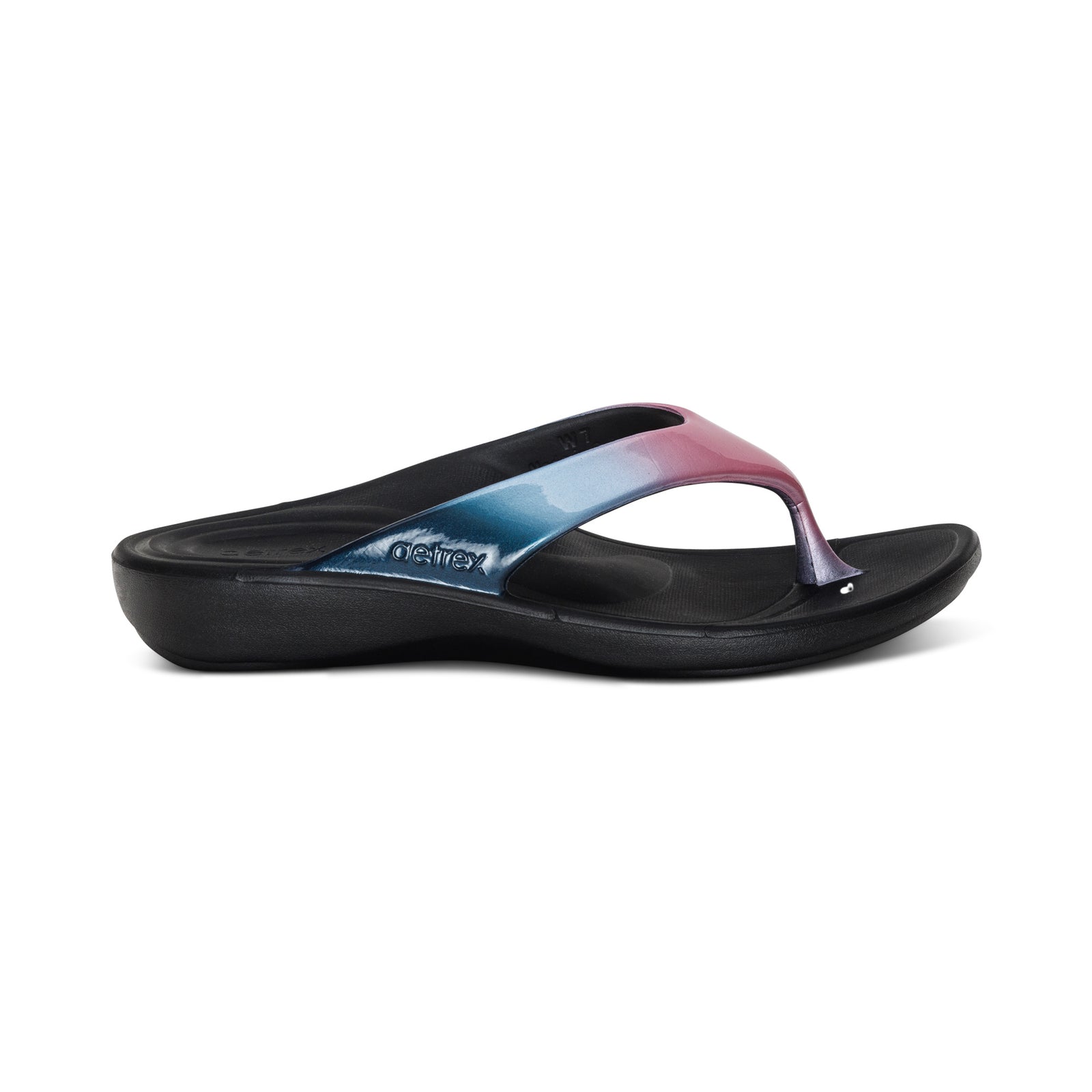 Aetrex Women's Maui Orthotic Rubber Flips Metallic Pink