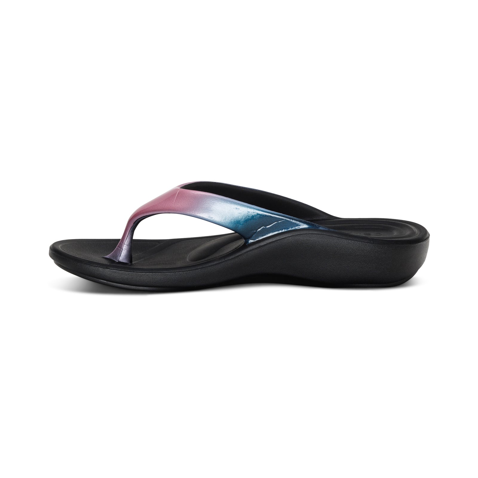 Aetrex Women's Maui Orthotic Rubber Flips Metallic Pink
