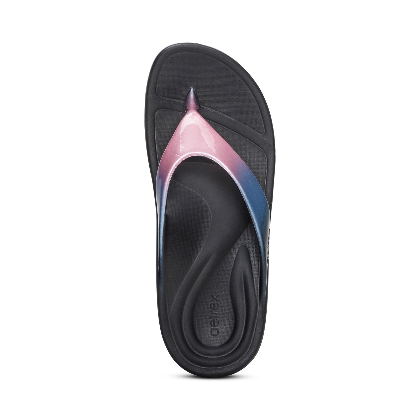 Aetrex Women's Maui Orthotic Rubber Flips Metallic Pink