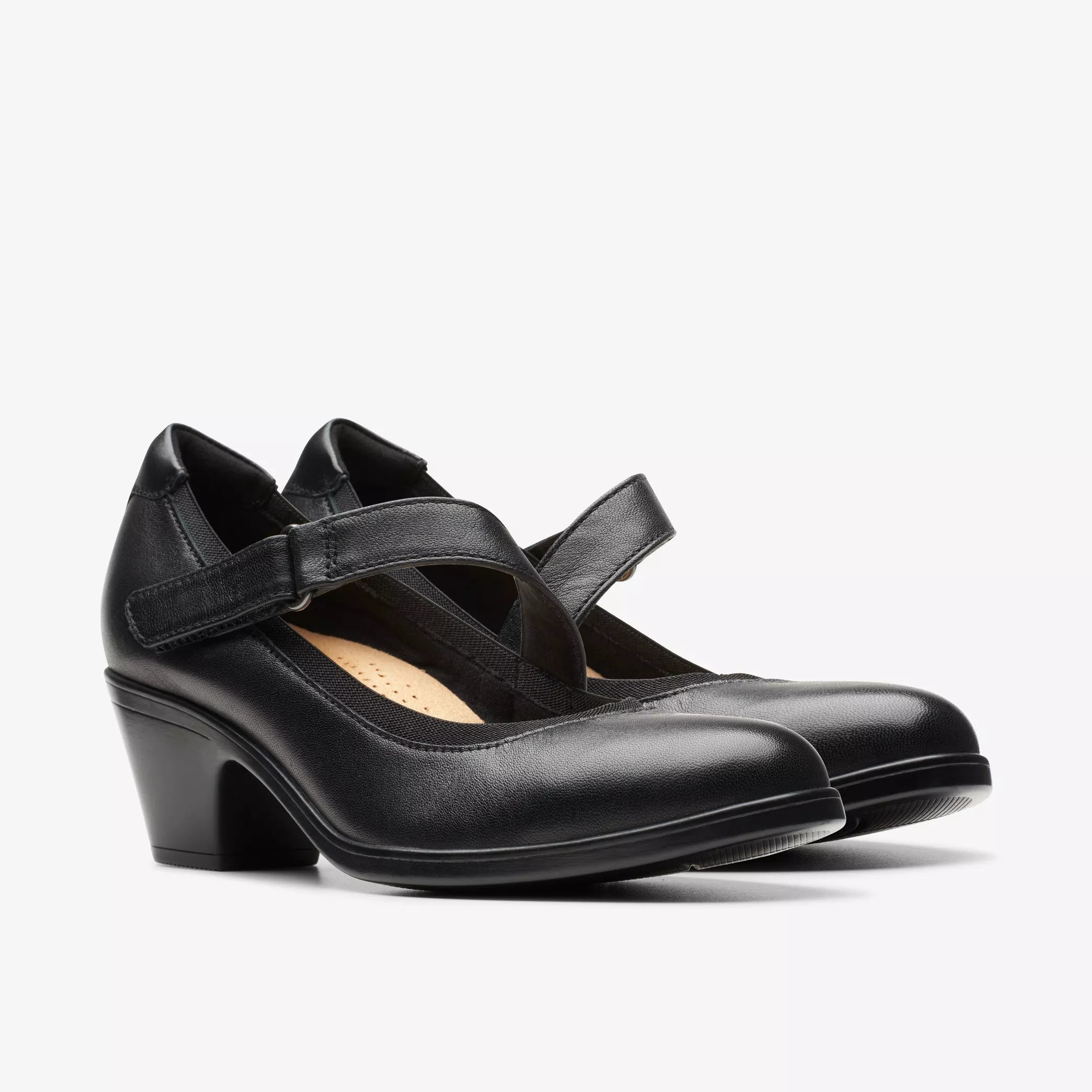 Clarks Women's Emily 2 Mabel Mary Jane Black Leather