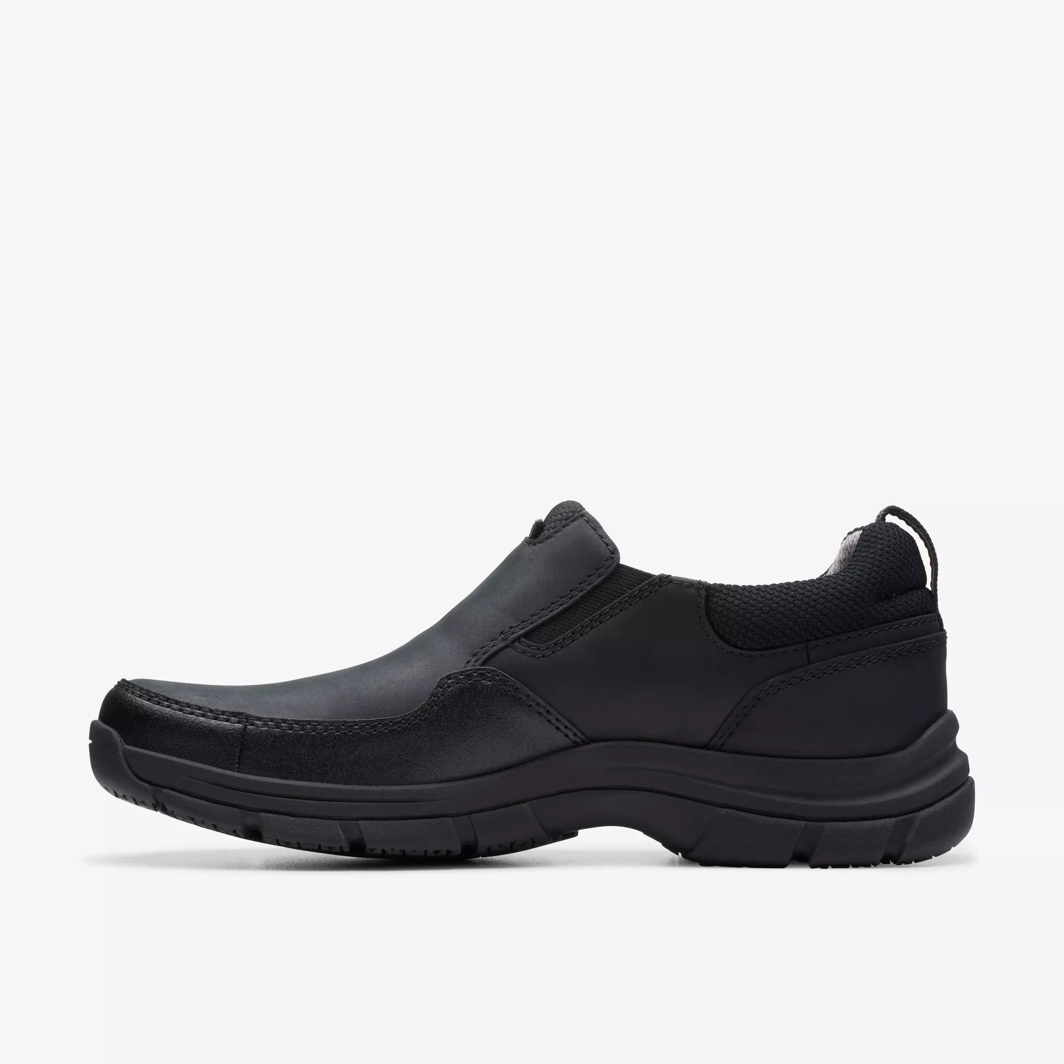 Clarks Men's Walpath Step Casual Shoes Black Leather