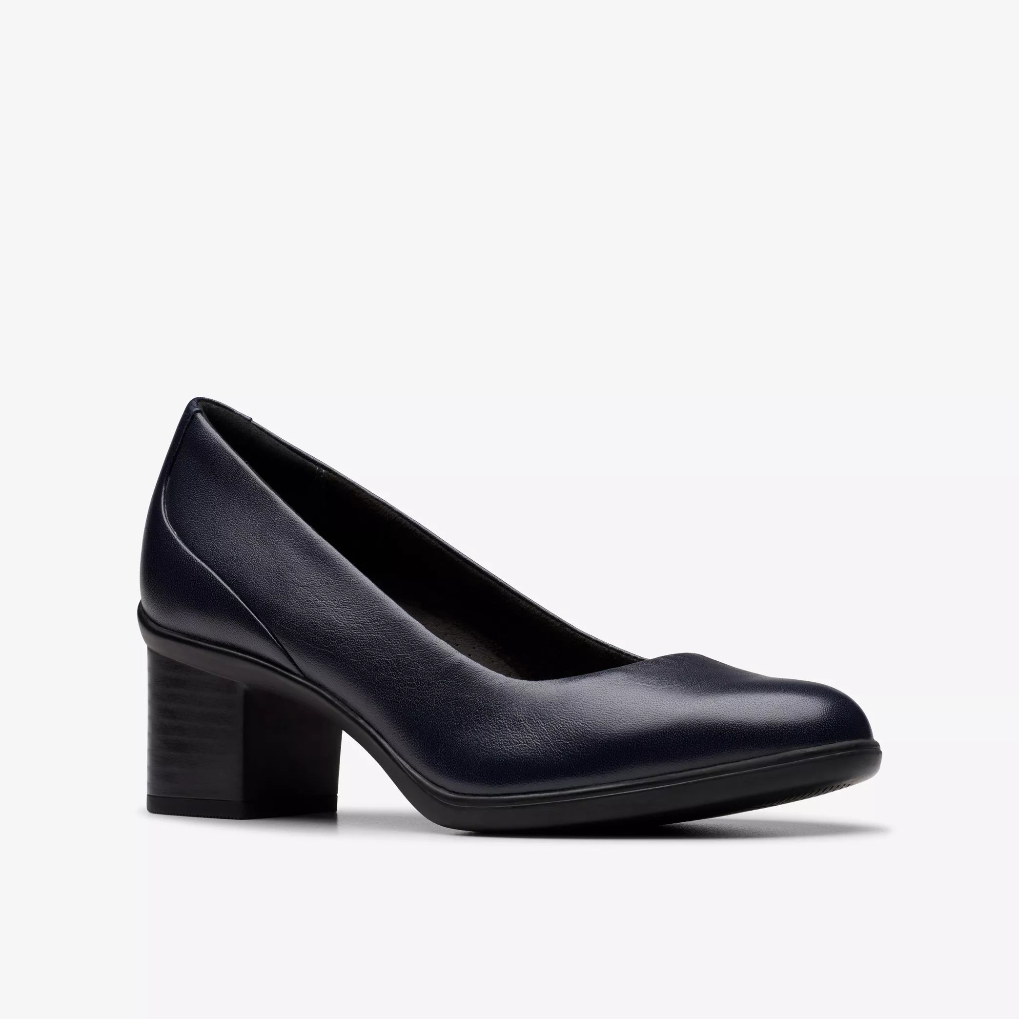 Clarks Women's Shaya Poppy Heels Navy Leather