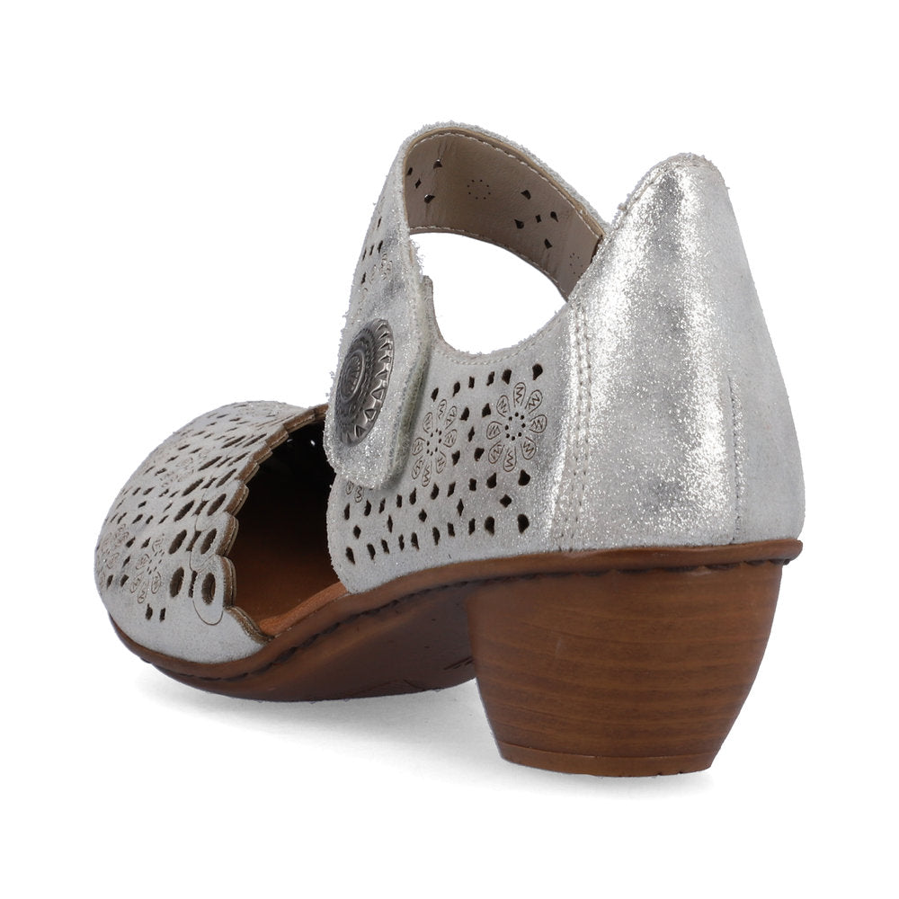Rieker Women's 43753-90 Heel Silver/Platinum