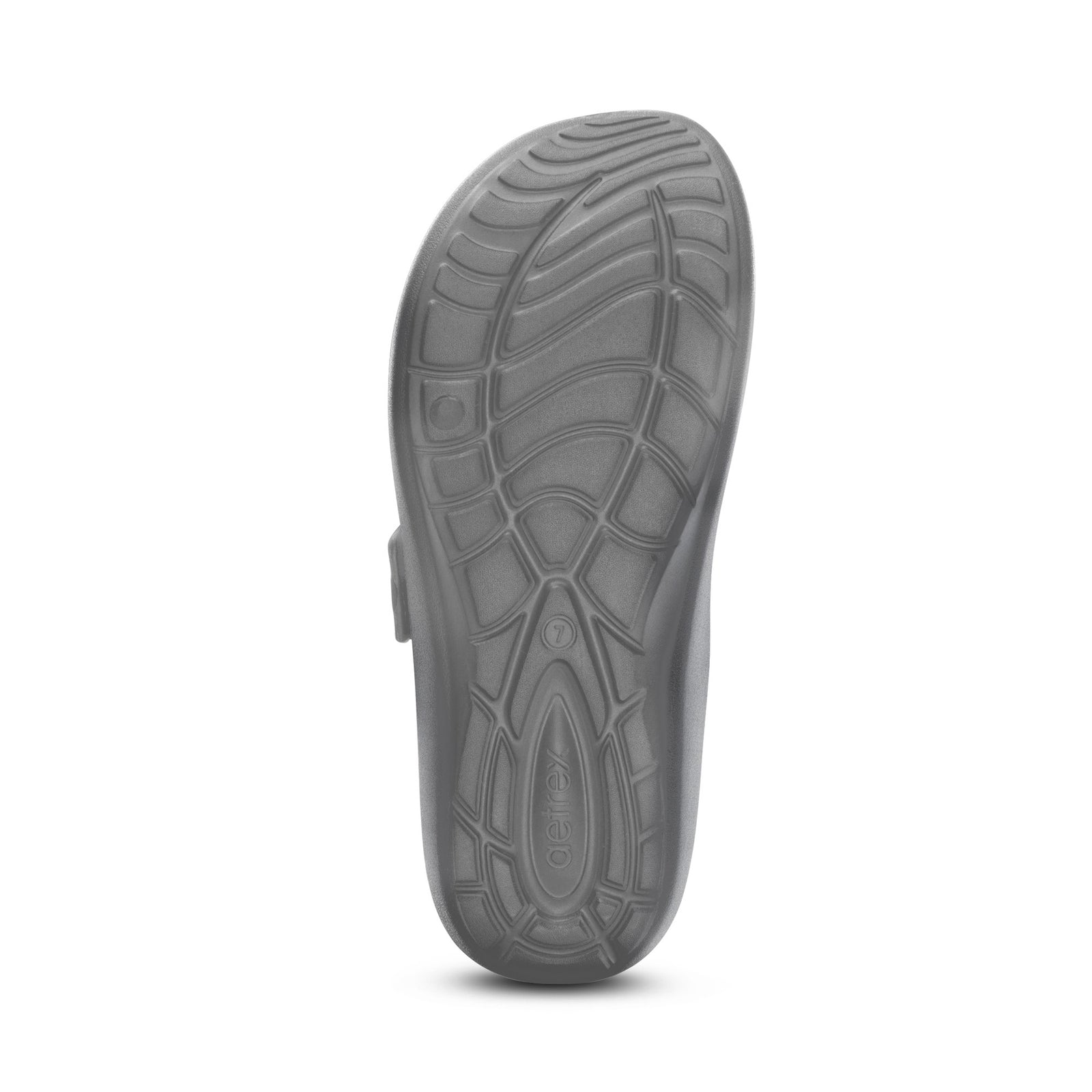 Aetrex Women's Kaia Two Band Slide Rubber Sandal Pewter