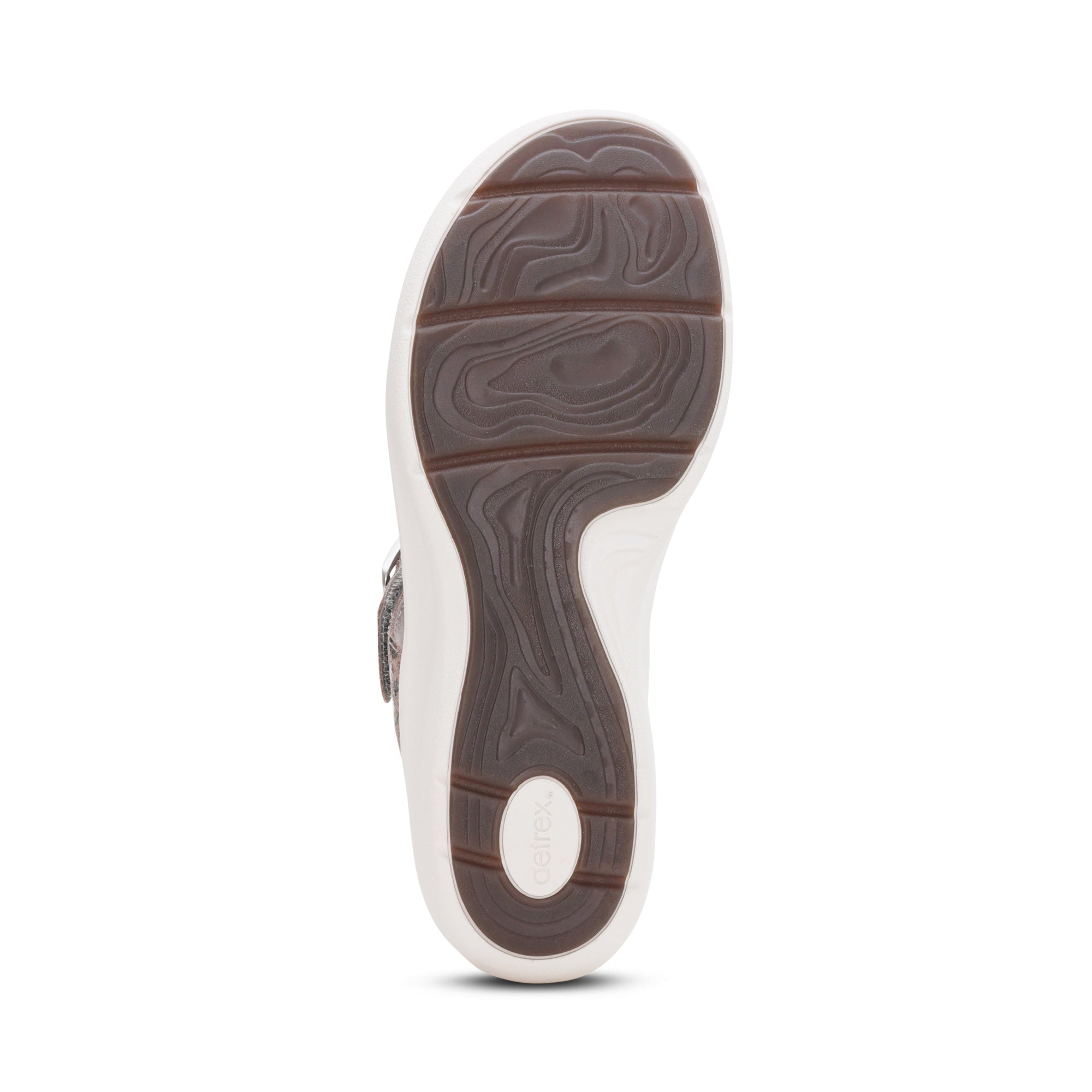 Aetrex Women's Donna Adjustable Thong Sandal Pewter Metallic