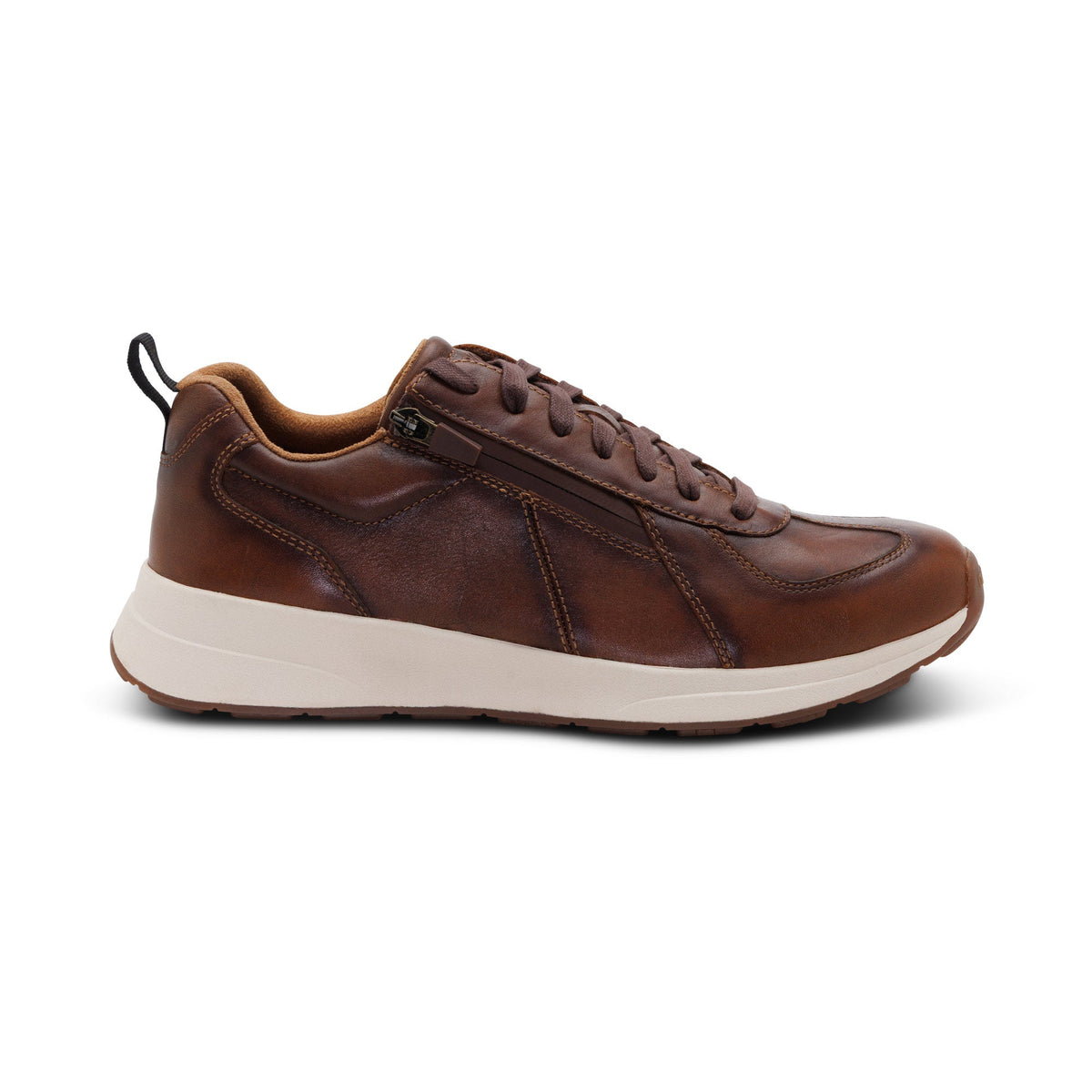 Aetrex Men's Arch Support Miles Sneakers Cognac