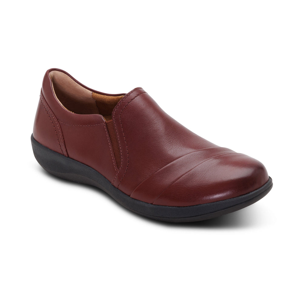 Aetrex Women's Helena Slip-On Shoes Burgundy