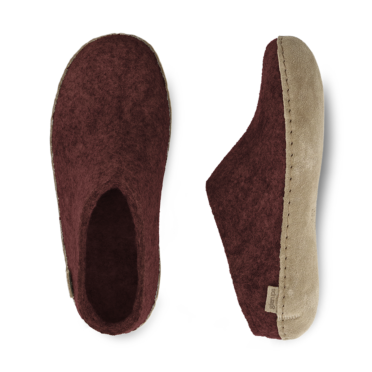 Glerups Slip-On Slippers Beet Leather